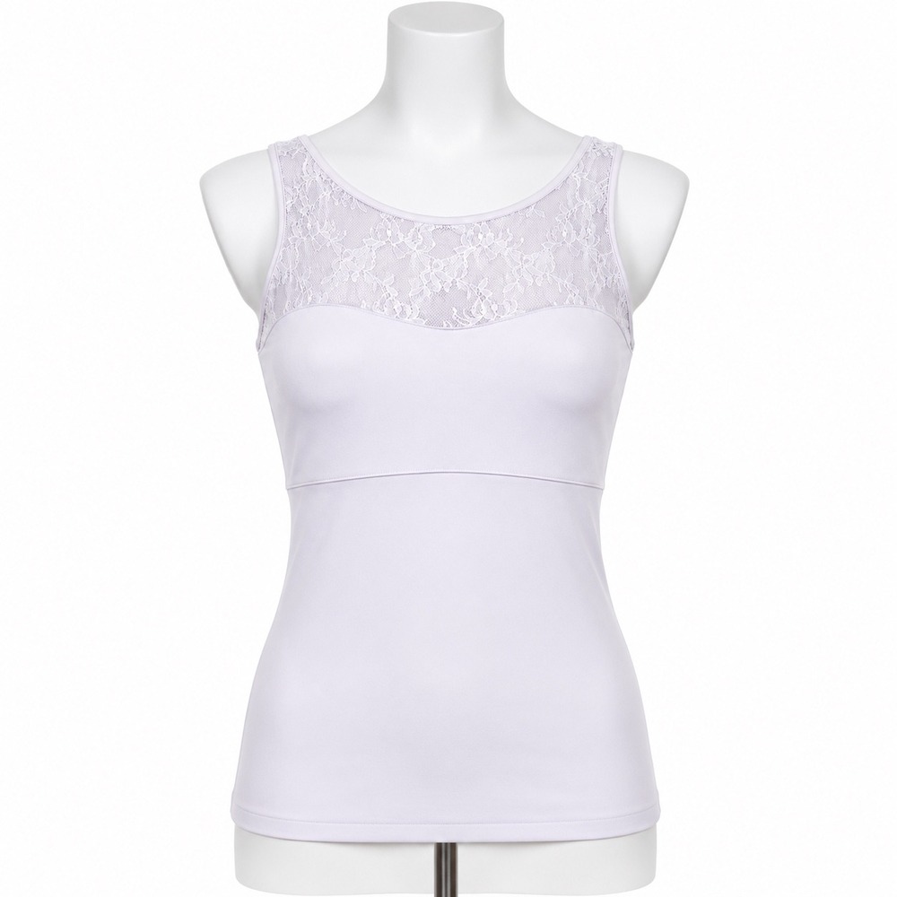 Spanx Camisole Womens Large Lavender Lace Trim Shapewear Tank Top Tummy Control‎